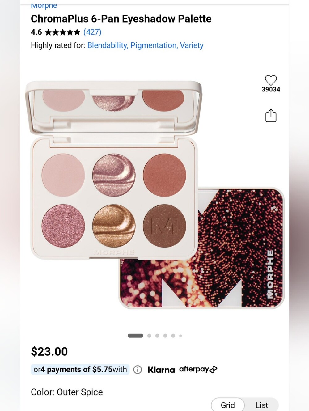 New Morphe Eyeshadow Palette Outer Spice